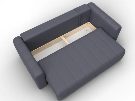 Диван прямой Лига-062 НПБ (ДСП,Фанера,ХДФ/Пластик/Экокожа/Серый) Лига Диванов 130274