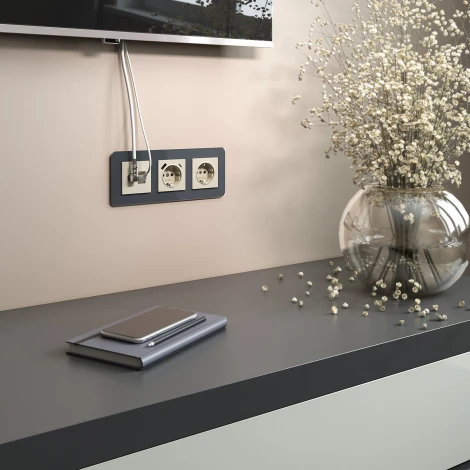 Розетка ТВ+Ethernet RJ-45 6 cat.(слоновая кость) Werkel W1181303 (a056110)