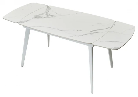 Стол ELIOT 120 GLOSS STATUARIO WHITE SINTERED STONE / WHITE