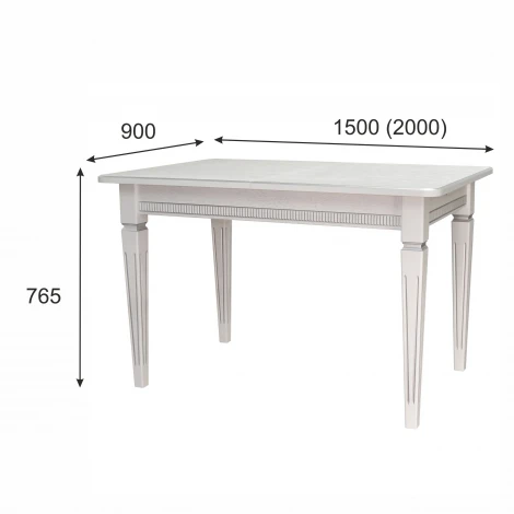 Стол обеденный Васко В 87Н белый/серебро 150/200*90 от фабрики Mebelik