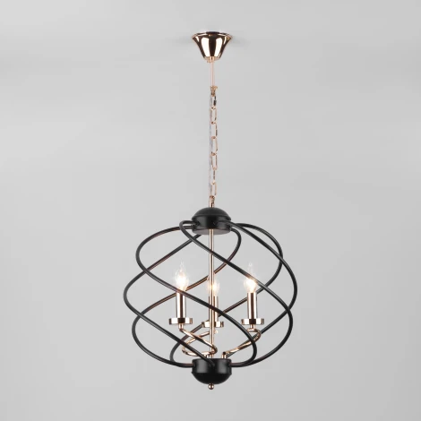 Подвесная люстра Eurosvet Sorrel 60105/3 черный (220V, на цепи, свеча, шар)