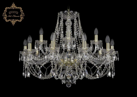 Подвесная люстра Art Classic 11.21 11.21.10+5.300.Gd.Sp (220V, хрусталь, на цепи, подсвечник, свеча)