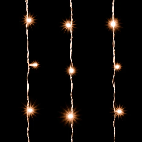 Гирлянда Занавес Облегченный 2 x 3 м Тепло-Белый 220В, 600 LED, Провод Прозрачный ПВХ, IP54