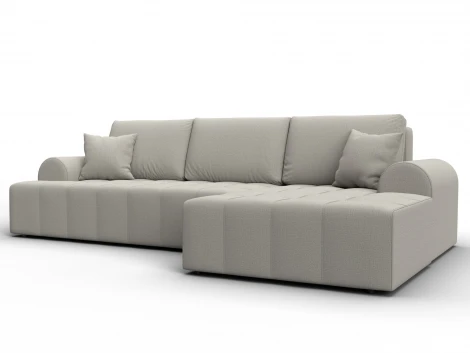 Диван угловой Лига-080 угол правый (ДСП/Пластик/Рогожка/Бежевый) Лига Диванов 134740