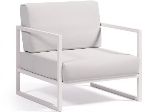 Кресло из ротанга La Forma (ex Julia Grup) Comova (Белый/ Пена,Металл,Алюминий,Искусственные волокна)