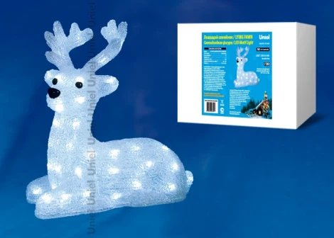 Световая фигура Uniel ULD-M3133-050/STA WHITE IP20 LYING FAWN (LED, 220V, животные, олень)