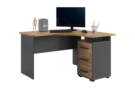 Лайт-2 Стол компьютерный 1200 угловой Mebelson (ЛДСП/Дуб крафт золотой,Серый) арт.SKL2.2N02.3319