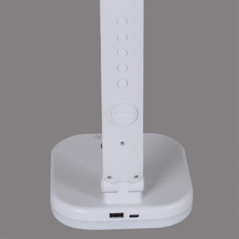 Офисная настольная лампа светодиодная с регулировкой цветовой температуры и яркости с беспроводным ЗУ, с таймером, термометром, часами, RGB Reluce 01625-0.7-02 WHITE