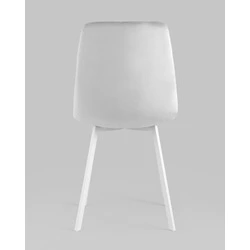 Стул Chilly велюр серебристый белые ножки Stool Group арт.УТ000039636