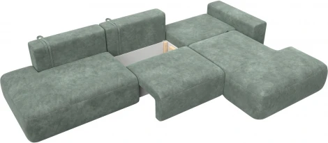 Диван угловой Лига-036 НПБ Модерн Лонг правый угол Лига Диванов (Велюр) арт.127746