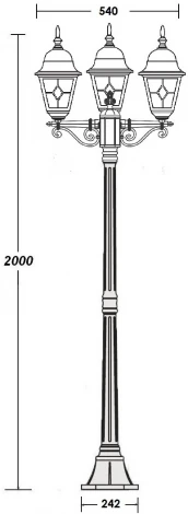 Наземный фонарь Oasis Light QUADRO M lead GLASS 79908MBlgG Bl (220V, фонарь, IP44)