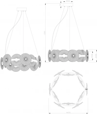 Подвесной светильник Stilfort Sportu 4012/02/12P (LED, 220V, на тросе, круглые)