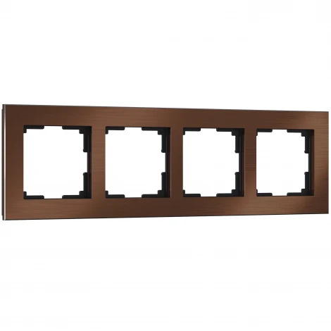 Рамка на 4 поста (коричневый алюминий) W0041714 (a050951)