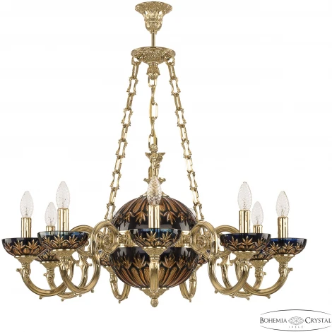 Подвесная люстра Bohemia Verona 72003P/9/210 G P Amber-Blue/H-1I FA10S