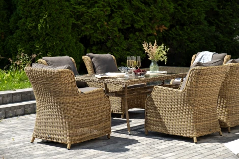 "Неаполь" обеденная группа плетеная из искусственного ротанга, цвет соломенный 4SIS арт.УТ-00008188