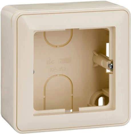 Коробка наружного монтажа подъемная с рамкой на 1 пост (слоновая кость) Systeme Electric W59 KP-152-28