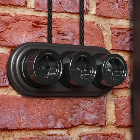 Ретро кабель витой 3х1,5 (черный) 50 м (черный) Werkel W6453508 (a050788)