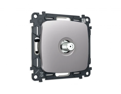 Комплект механизма ТВ-розетки SAT встраиваемый (сталь матовый) Ambrella Volt QUANT MO513050