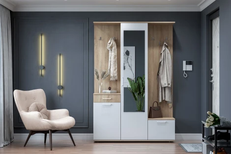 Прихожая Арника ПР 1, Дуб сонома, Белый