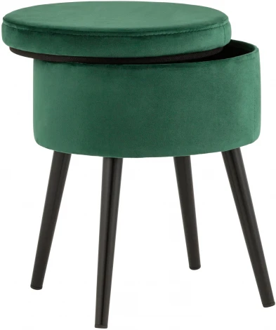 Пуф Клайс с ящиком велюр зелёный УТ000035914