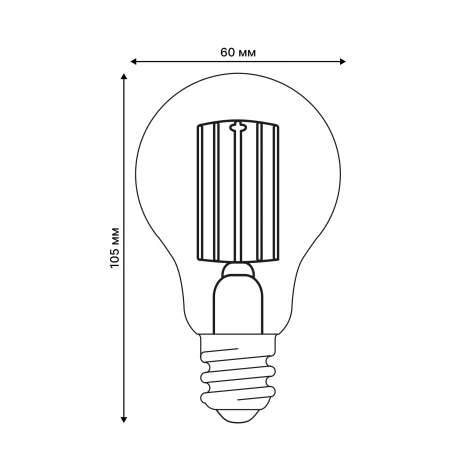 Лампа светодиодная, прозрачная, теплый белый свет 3000K Uniel Яркая A++ LED-A60-7W/3000K/E27/CL GLY01TR