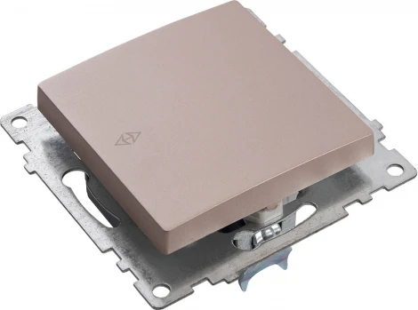 Переключатель одноклавишный (шампань) Stekker Катрин 39590