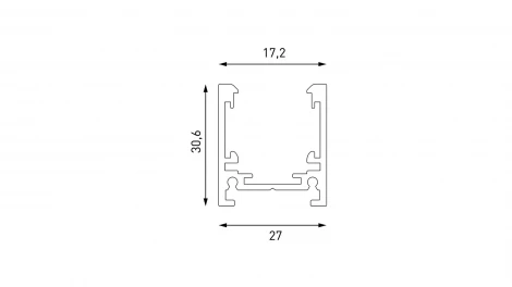 Шинопровод магнитный накладной низкопрофильный, черный, 2,5м 48V Lumker SY-LINK SY-LINK-20S1S-2.5-BL