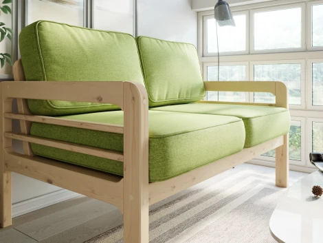 Диван Arsko прямой Бергер М сосна рогожка зеленая