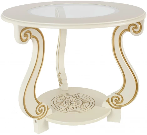 Стол журнальный Грация (С) слоновая кость/золото от фабрики Mebelik
