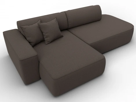 Диван угловой Лига-065 БП угол левый (ДСП,Рогожка/Коричневый) Лига Диванов 134784L