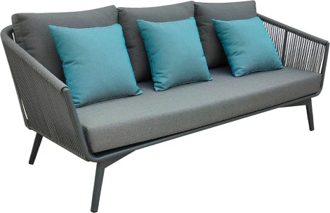Диван трехместный "ARIAL" уличный серый 188*80*75см Garda Decor арт.129KN-02613
