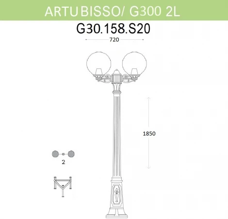 Наземный фонарь Fumagalli GLOBE 300 G30.158.S20.BYF1R (220V, фонарь, шар, IP55)