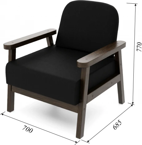 Кресло Arsko Флори венге велюр черный