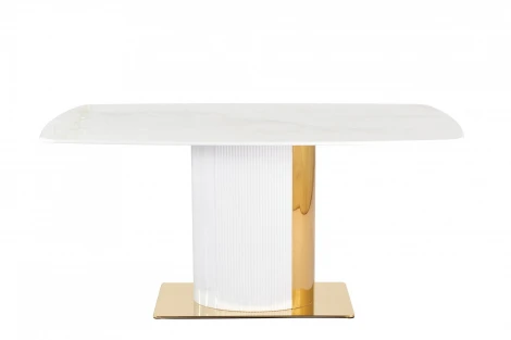 Стол обеденный IST-CASA Барнео BS1802-160GR, 160х90х76 см, светло-серый/золото