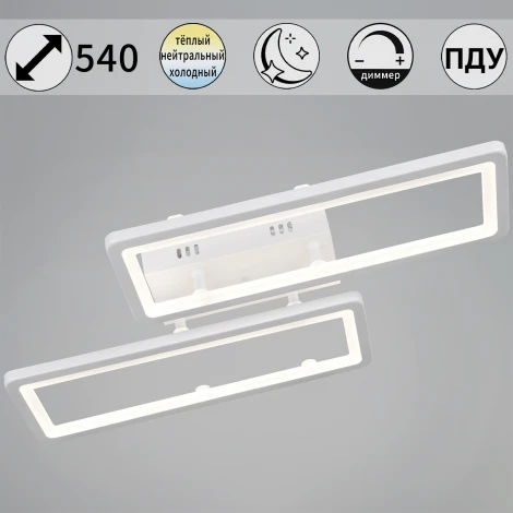 Потолочная люстра светодиодная на штанге с пультом с регулировкой цветовой температуры, яркости и ночным режимом Reluce 03629-0.3-02C WH