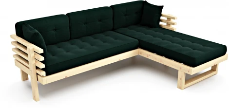 Диван Arsko Стоун Угловой сосна зеленый велюр