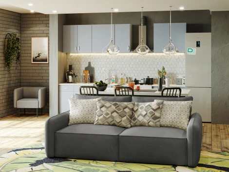 Диван прямой серый D1 Портленд AAA4153004 Premier 25