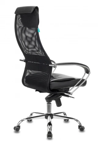 Кресло руководителя Бюрократ CH-609SL черный TW-01 TW-11 эко.кожа/сетка с подголов. крестовина металл хром