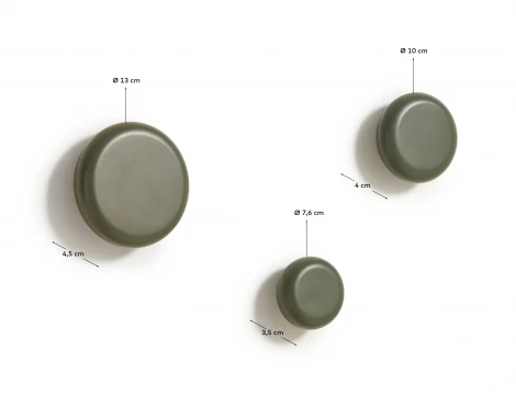 Nadue Набор из 3 настенных крючков из массива бука с зеленой отделкой La Forma (ex Julia Grup) арт.148227