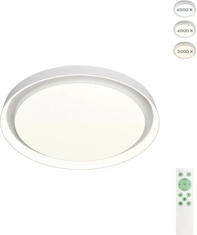 Потолочный светильник круглый Denkirs Cany DK6515-WH (регулировка яркости, LED, 220V, пульт управления, умный дом - Алиса, Smart Life, круглые)