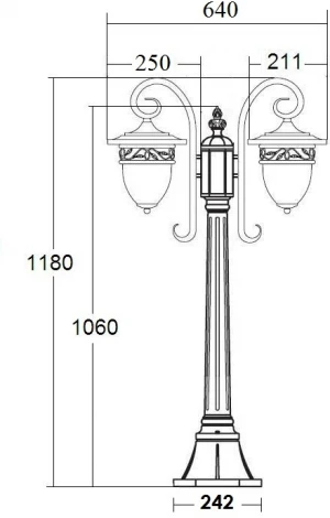 Наземный фонарь Oasis Light KRAKOV 1 L 87207LA/18L Gb (220V, фонарь, под старину, IP44)