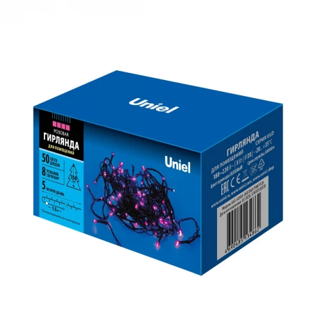 Гирлянда Uniel ULD-S0500-050/DGA PINK IP20