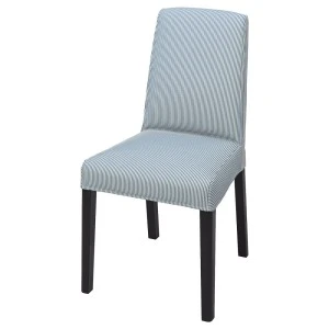 БЕРГМУНД Стул, черный, Роммеле темно-синий/белый