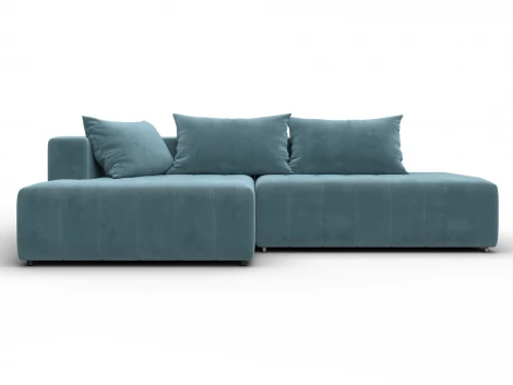 Диван угловой Лига-103 НПБ угол левый (ДСП,Брус,Фанера,Велюр/Бирюзовый) Лига Диванов 134815L