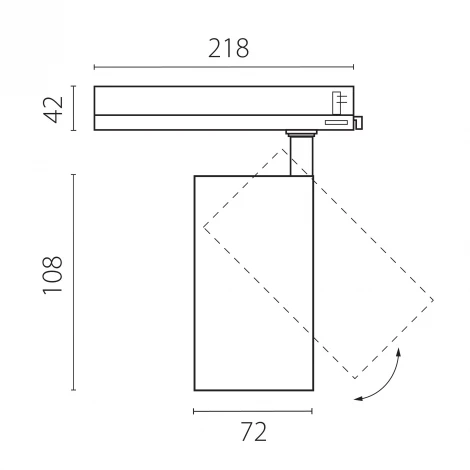 Трековый светильник трехфазный светодиодный LED 24W 220V с управлением TRIAC Lightstar Alta Base A5236TRIAC