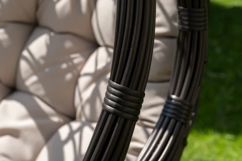 "Венеция" подвесное кресло-кокон из искусственного ротанга, цвет бронзовый с бежевой подушкой 4SIS арт.УТ-00006751