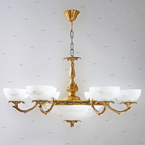 Люстра подвесная Ambiente by Brizzi Merida, 12 ламп, бронза с белым