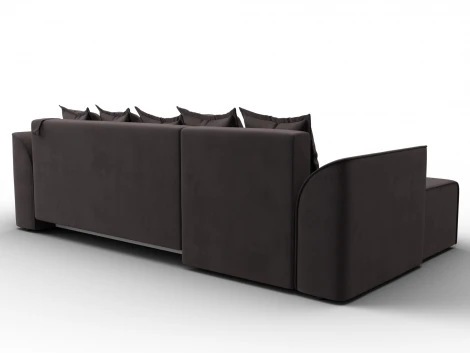 Диван угловой Лига-113 угол левый (ДСП,Велюр/Коричневый) Лига Диванов 136725L