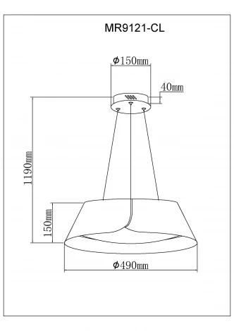 Потолочный светодиодный светильник круглый MyFar Cordelia MR9121-CL (регулировка яркости, 220V, пульт управления, круглые)
