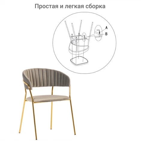 Стул Turin бирюзовый с золотыми ножками